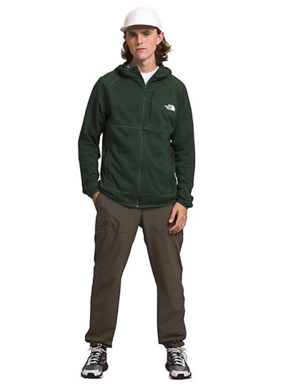 The North Face Canyonland 2 Men's Dark Green Hooded Fleece Jacket Sz small